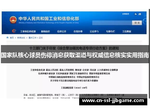国家队核心球员伤停消息获取渠道与权威信息核实实用指南